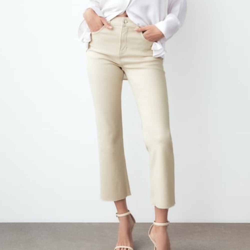 Zara High Rise Mini Flare Jeans